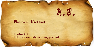 Mancz Borsa névjegykártya